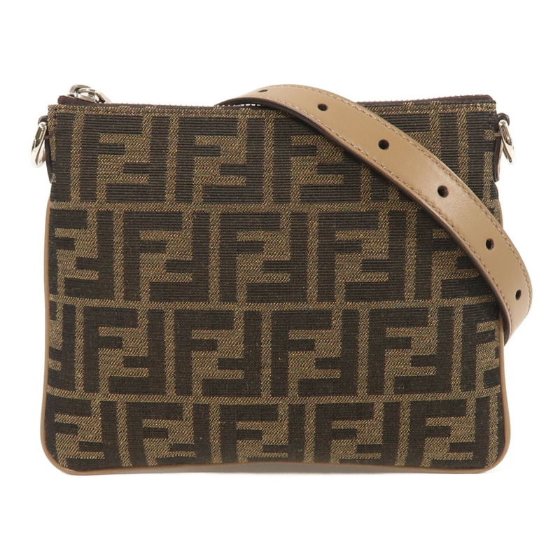 FENDI 帆布Shoulder Bag銀扣肩背袋-0