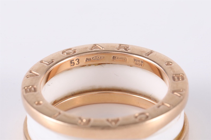 BVLGARI(寶格麗) B.ZERO1 彈簧戒指 三圈 18K玫瑰金 53 玫瑰金-5