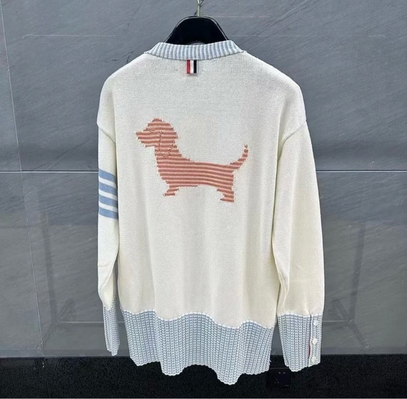 Thom Browne 男款 臘腸狗🐶  開衫 OS版 白色/灰色-1