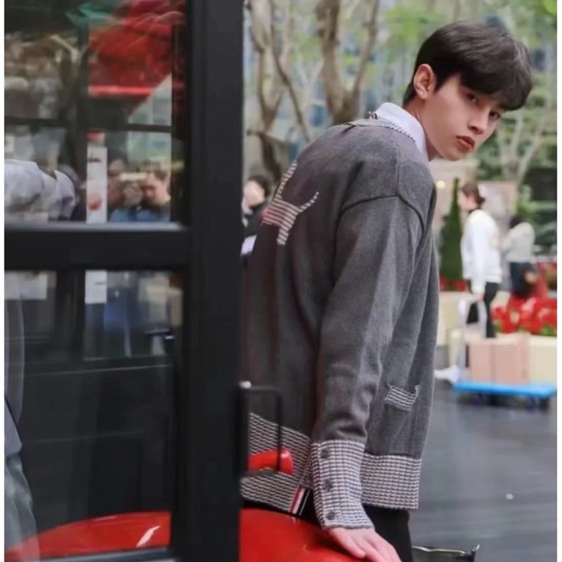 Thom Browne 男款 臘腸狗🐶  開衫 OS版 白色/灰色-5