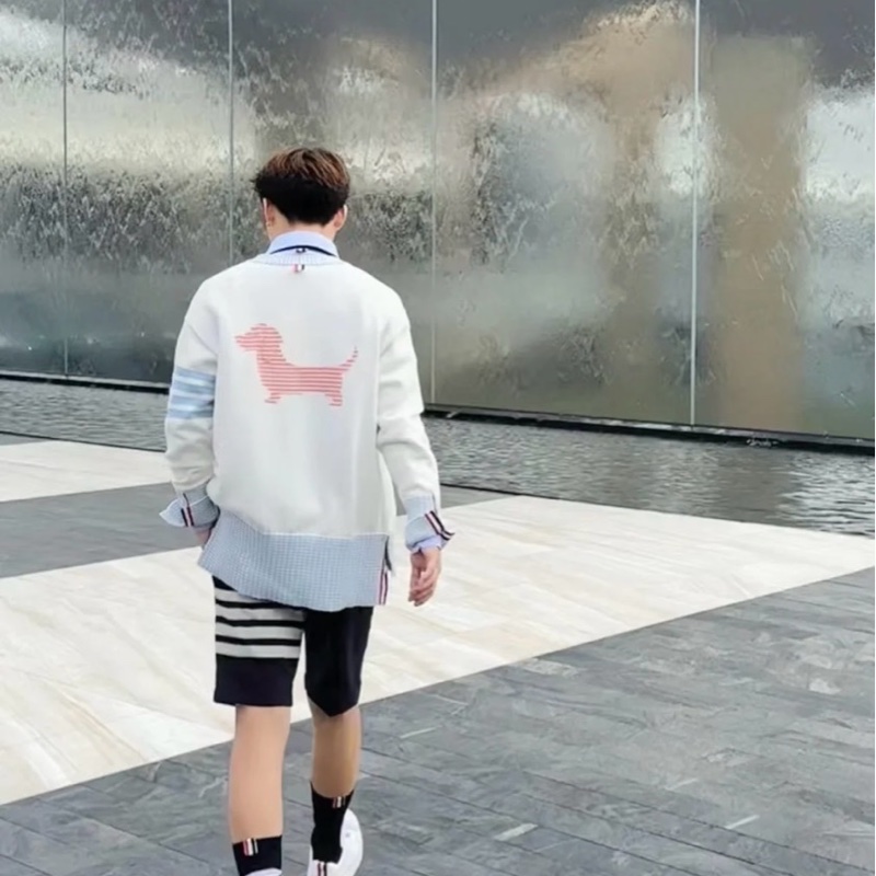 Thom Browne 男款 臘腸狗🐶  開衫 OS版 白色/灰色-7