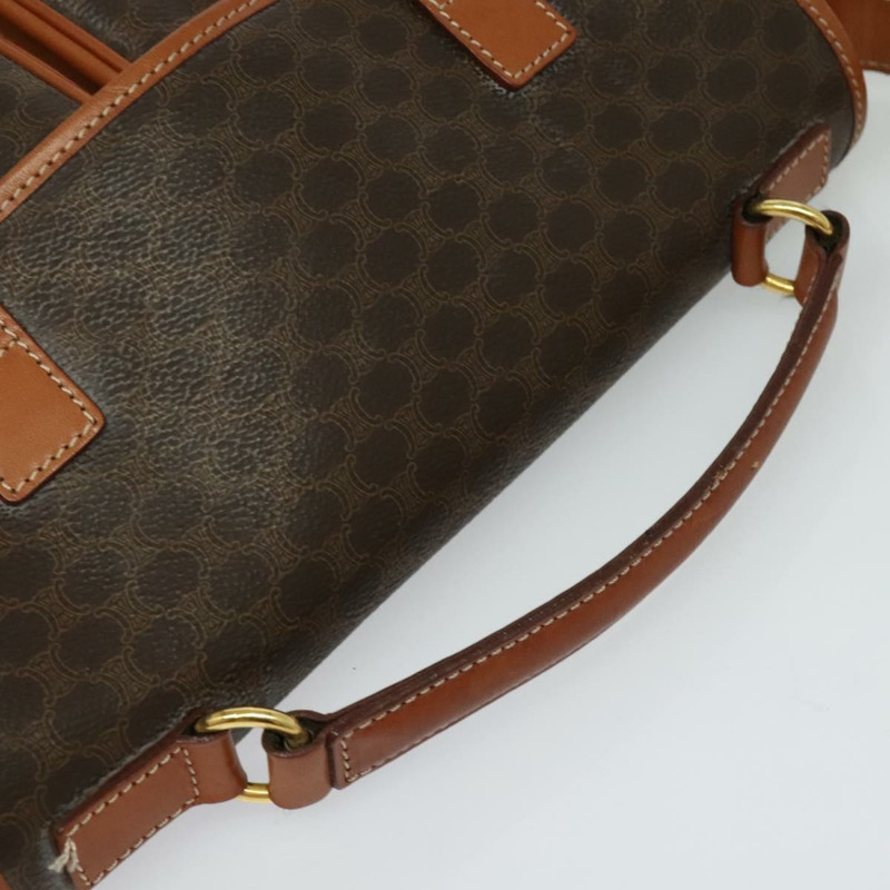 【日本直送】CELINE Macadam帆布手提包 PVC皮革 2way Brown Gold Auth 131464-5