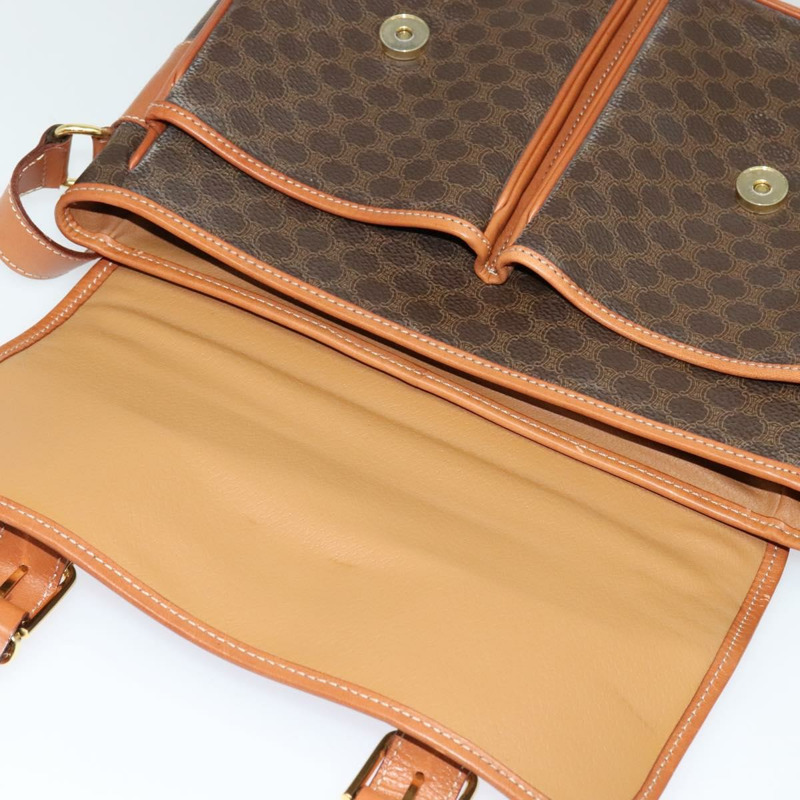 【日本直送】CELINE Macadam帆布手提包 PVC皮革 2way Brown Gold Auth 131464-9