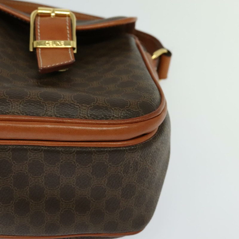 【日本直送】CELINE Macadam帆布手提包 PVC皮革 2way Brown Gold Auth 131464-15