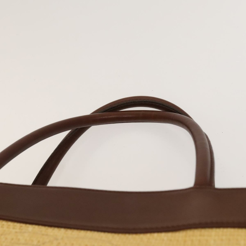 【日本直送】香奈兒托特包 拉菲草皮革 米色 棕色 金色 CC 標誌 Auth 131352-7