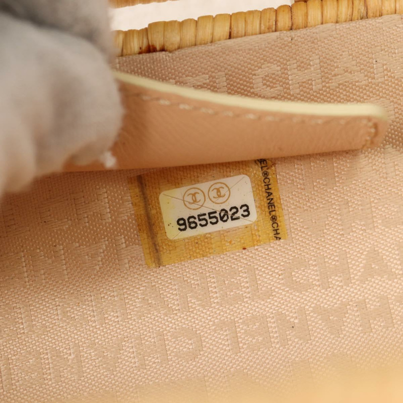 【日本直送】香奈兒藤編鏈條單肩包，米色金色雙C標誌，正品編號128491SV-9
