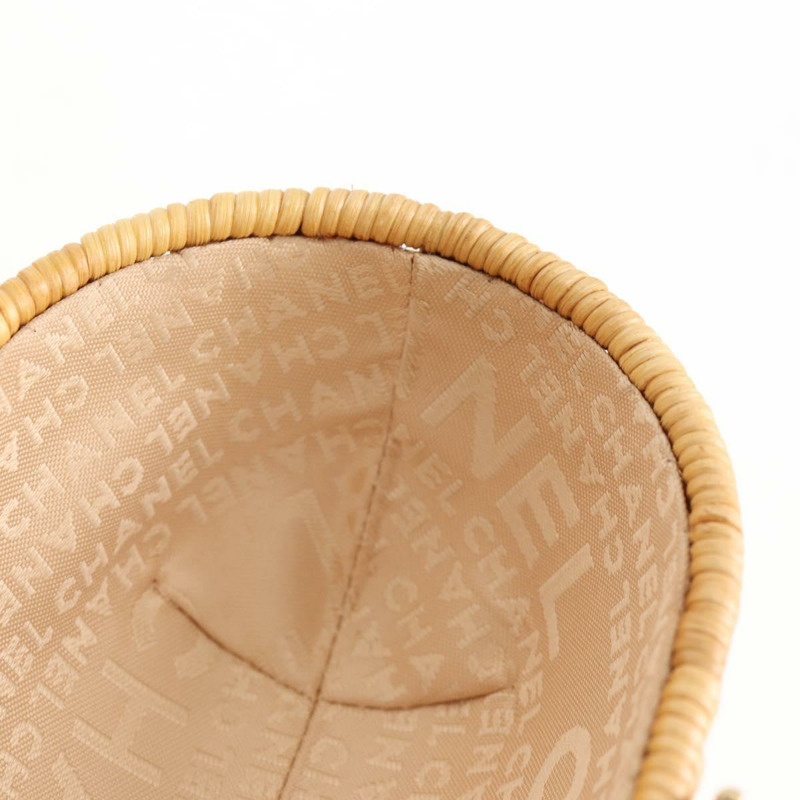 【日本直送】香奈兒藤編鏈條單肩包，米色金色雙C標誌，正品編號128491SV-25