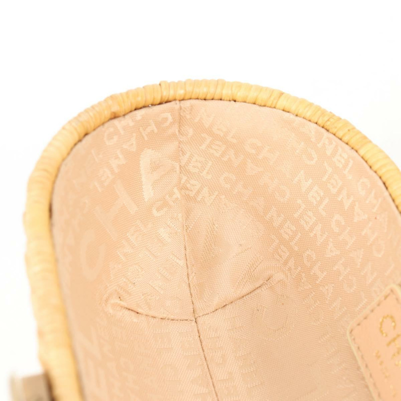 【日本直送】香奈兒藤編鏈條單肩包，米色金色雙C標誌，正品編號128491SV-26