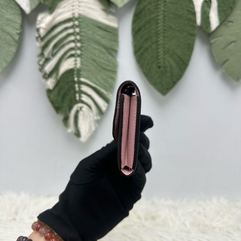 LV 棋盤格拼粉色零錢包 卡片包-1