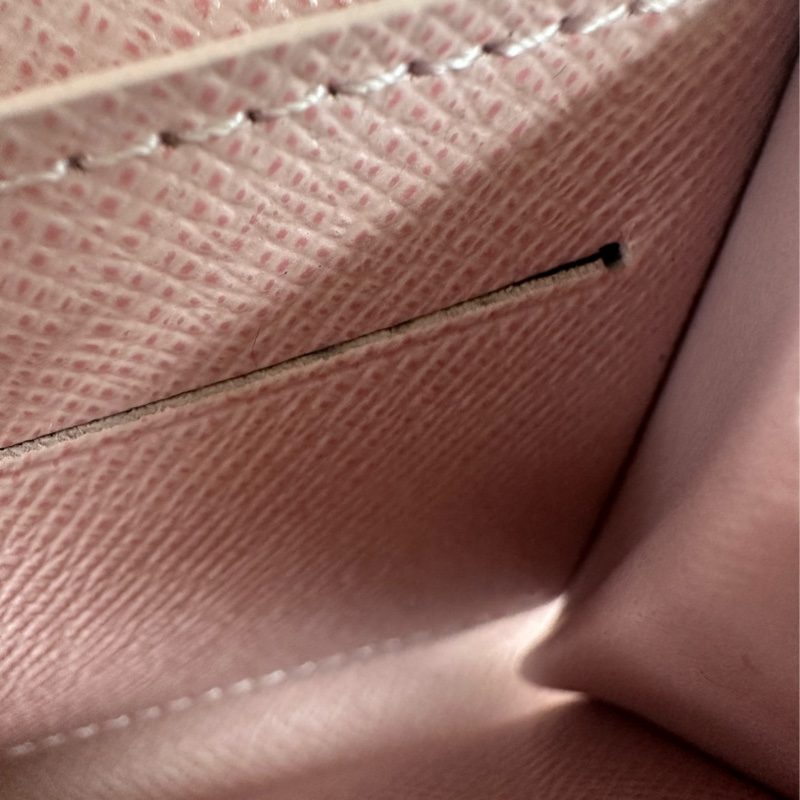 LV 棋盤格拼粉色零錢包 卡片包-15