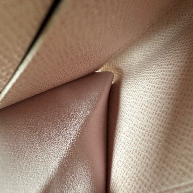 LV 棋盤格拼粉色零錢包 卡片包-16