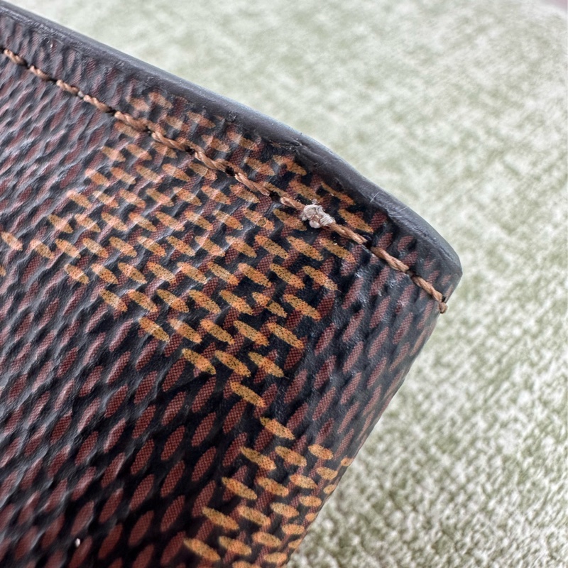 LV 棋盤格拼粉色零錢包 卡片包-7