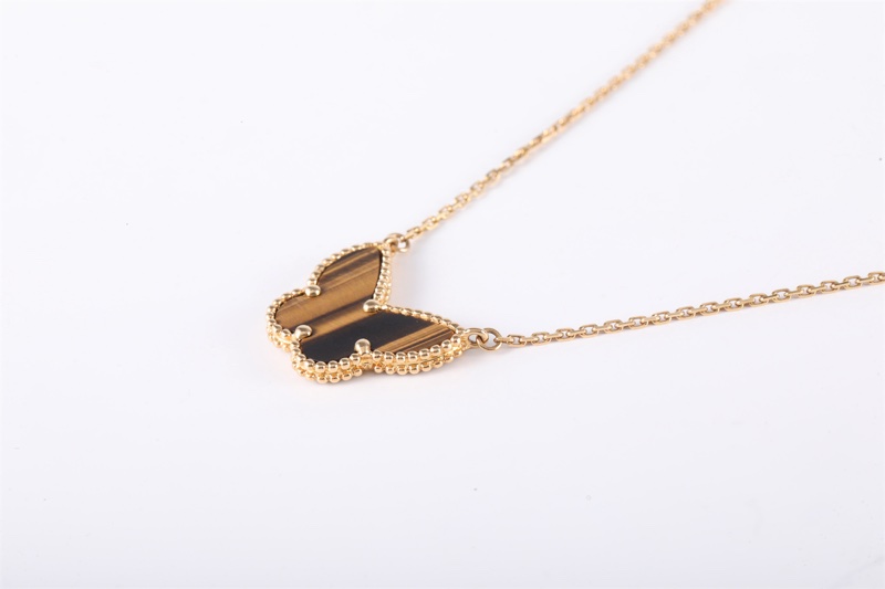 VAN CLEEF&ARPELS(梵克雅寶) Lucky Alhambra 蝴蝶項鏈 18K黃金/虎眼石 項鏈 黃金-1
