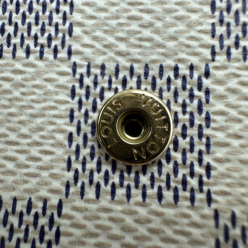 LV 白色棋盤格拼粉色零錢包 卡片包-7