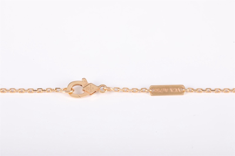 VAN CLEEF&ARPELS(梵克雅寶) Perlée Clovers 萬花筒鑲鑽項鏈 18K玫瑰金/鑽石 項鏈 玫瑰金 鑽石/18K-4