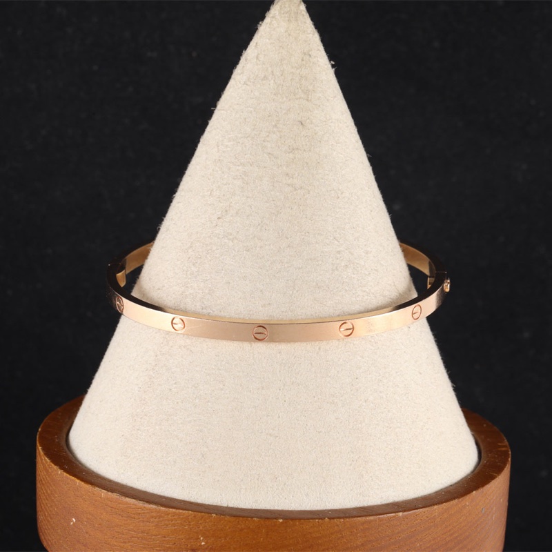 CARTIER(卡地亞) LOVE 18K金 窄版手鐲 18K玫瑰金 18號 玫瑰金-0