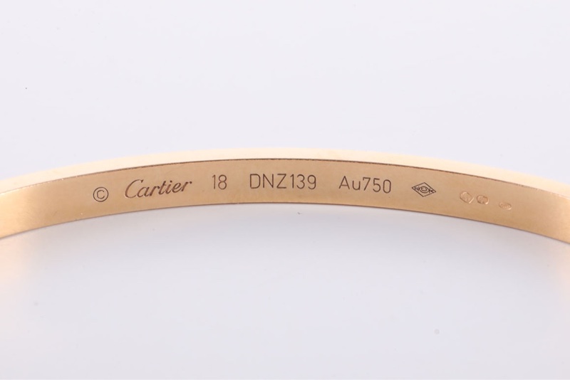CARTIER(卡地亞) LOVE 18K金 窄版手鐲 18K玫瑰金 18號 玫瑰金-4