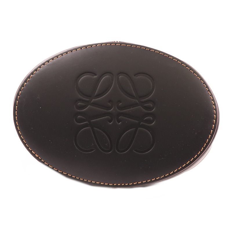 LOEWE 帆布/牛皮皮革Balloon Anagram銀扣手挽肩背兩用袋-3