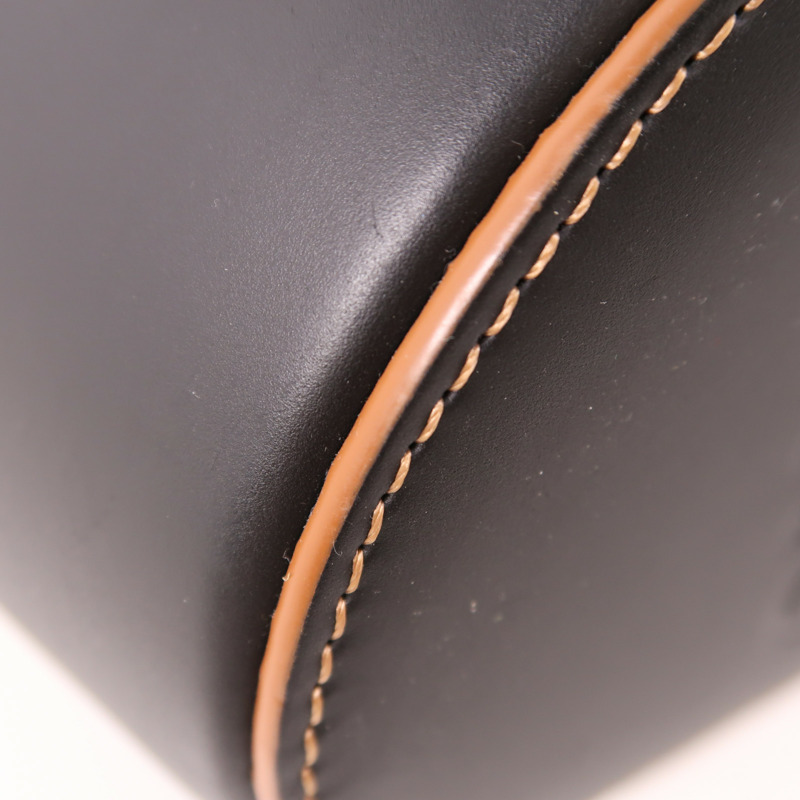 LOEWE 帆布/牛皮皮革Balloon Anagram銀扣手挽肩背兩用袋-11