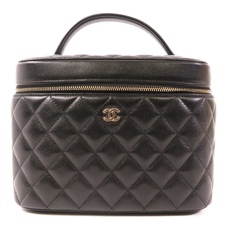 CHANEL 牛皮皮革Vanity Bag金扣手挽袋-0