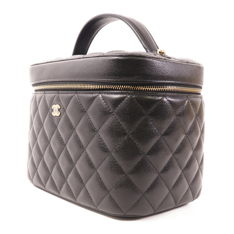 CHANEL 牛皮皮革Vanity Bag金扣手挽袋-2