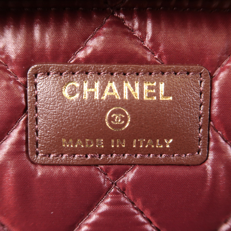 CHANEL 牛皮皮革Vanity Bag金扣手挽袋-5