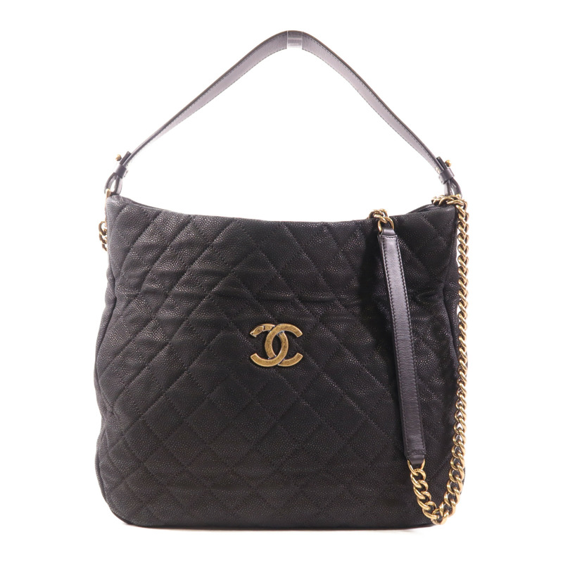 CHANEL 牛皮皮革Shoulder Bag金扣手挽肩背兩用袋-0