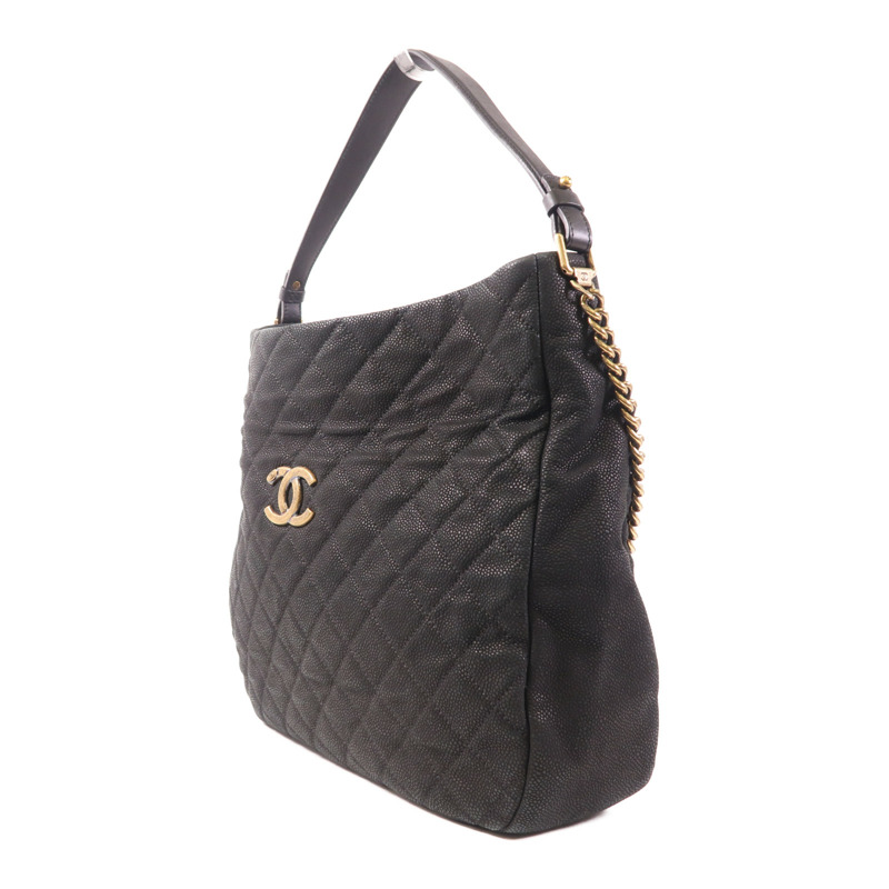 CHANEL 牛皮皮革Shoulder Bag金扣手挽肩背兩用袋-2