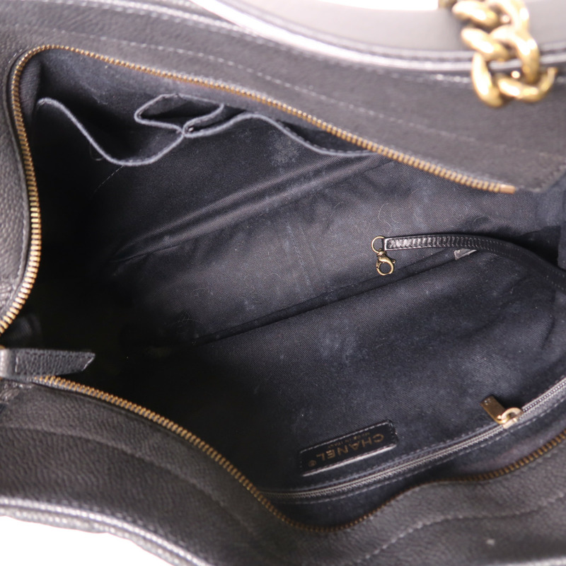 CHANEL 牛皮皮革Shoulder Bag金扣手挽肩背兩用袋-4