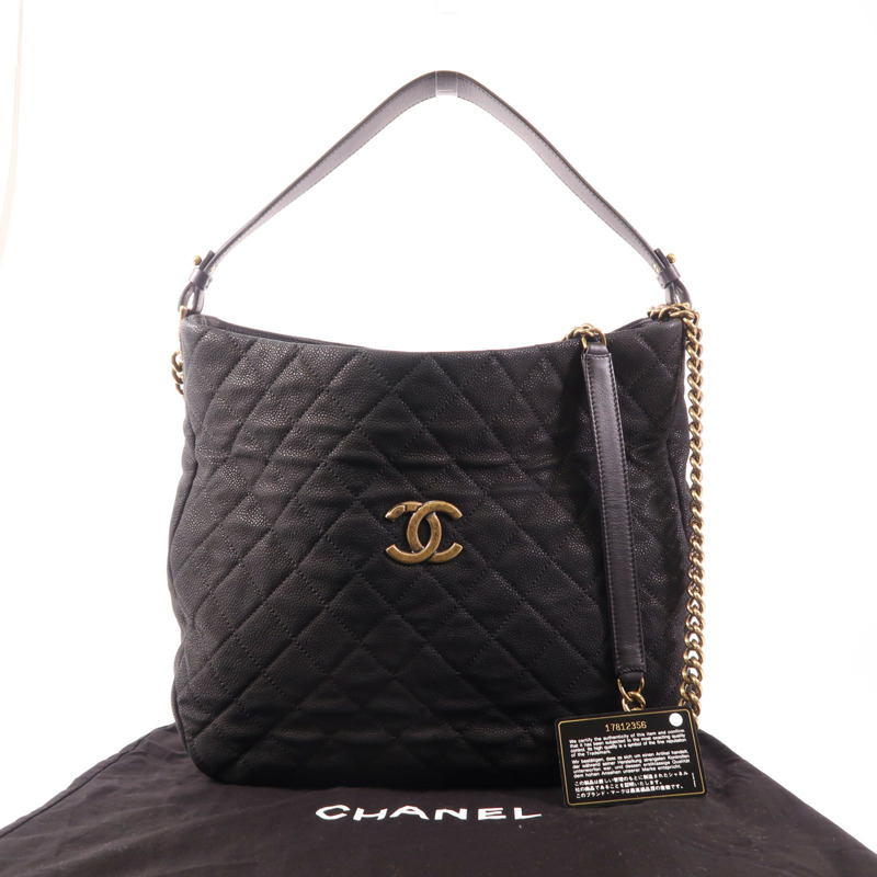 CHANEL 牛皮皮革Shoulder Bag金扣手挽肩背兩用袋-9