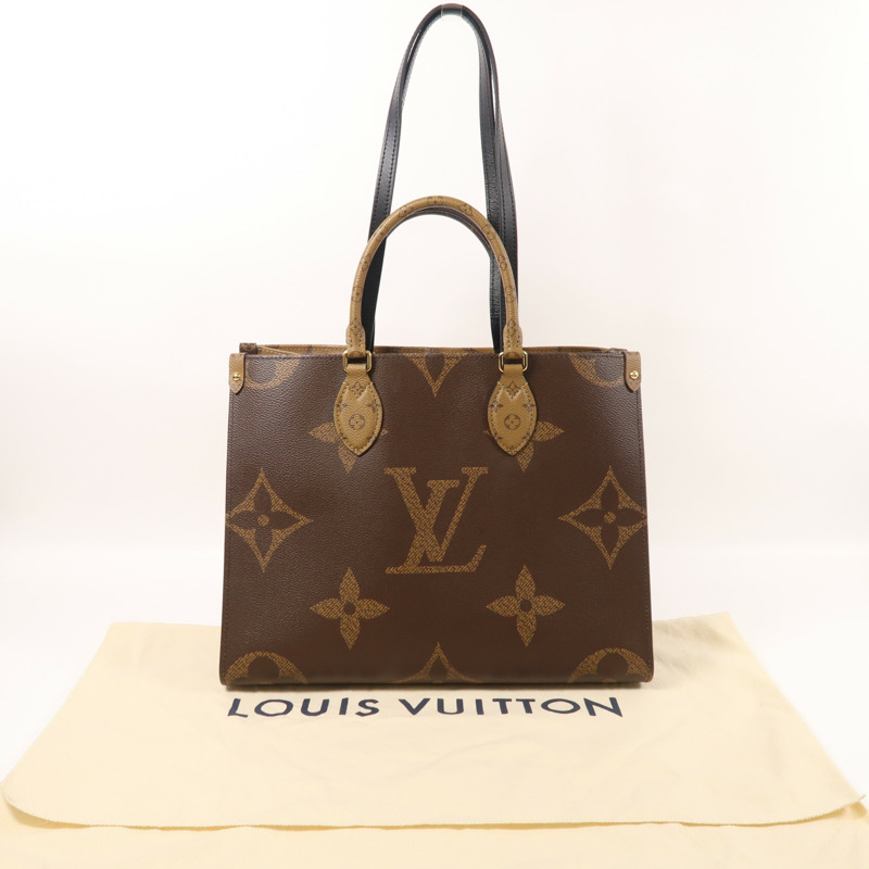 LOUIS VUITTON Monogram Giant On The Go MM金扣手挽肩背兩用袋-7