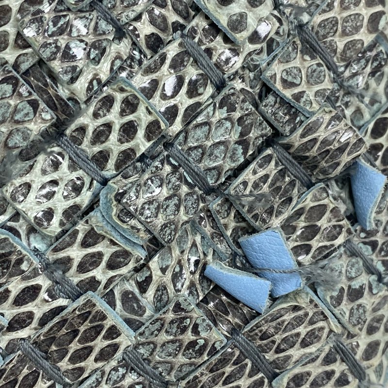 ☆ Bottega Veneta 寶緹嘉 Light Blue Python Skin Flap Chain Handbag 淺藍色蛇皮鏈條手袋 - 257015587-8