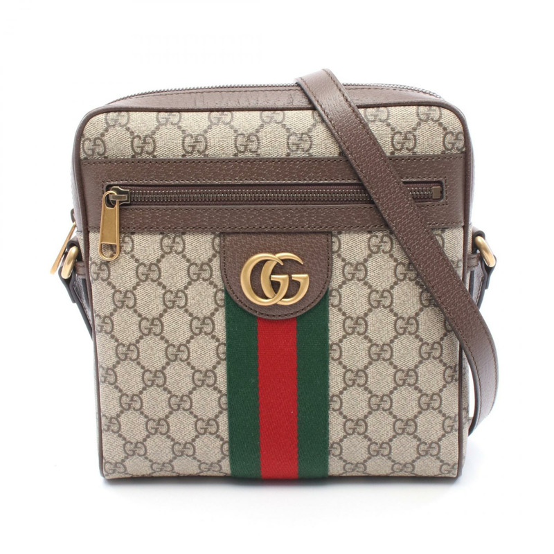 GUCCI Ophidia GG 小號斜背包 GG Supreme 單肩包 54792696IWT8745 PVC 塗層帆布皮革米棕色多色-0