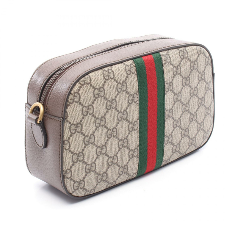GUCCI Ophidia GG Supreme S 斜背單肩包 帆布皮革 米色 棕色 全新-1