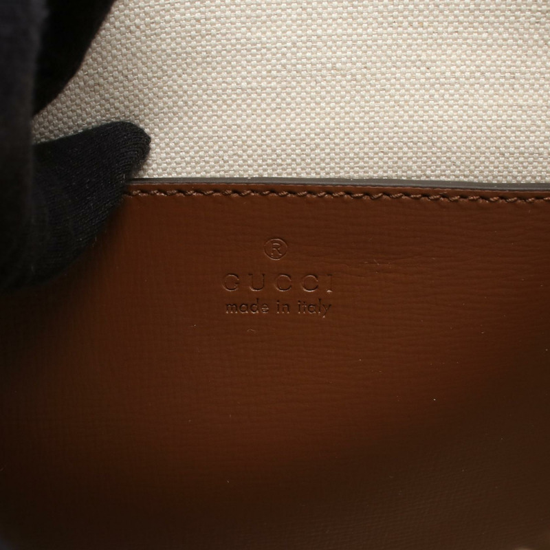 GUCCI GG Supreme 郵差包單肩包 68102192THG8563 PVC 塗層帆布皮革米棕色全新男女通用-3