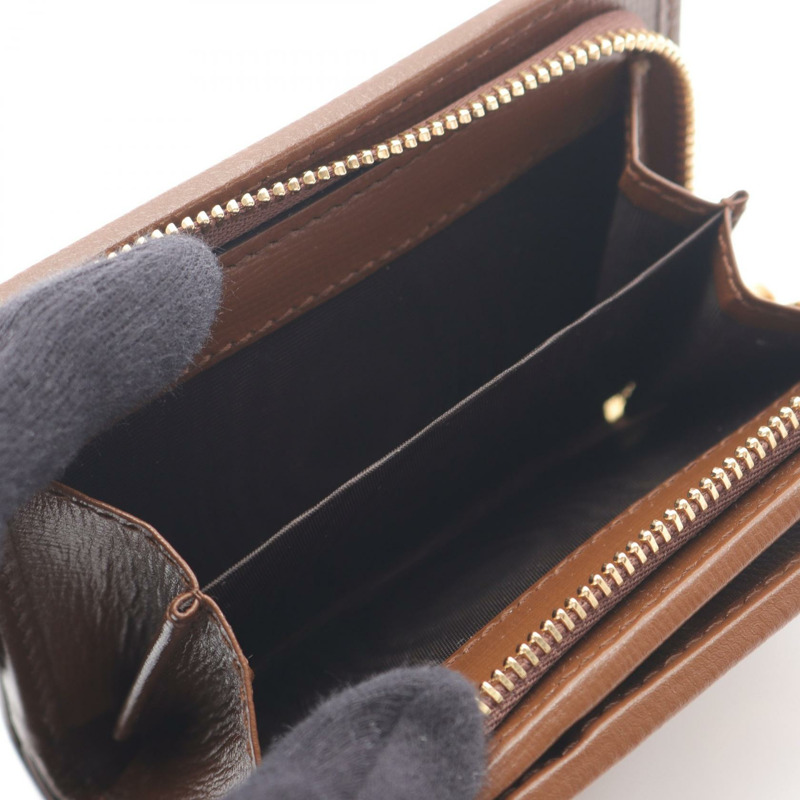 GUCCI Horsebit 1955 GG Supreme 三折錢包 72684692TCG8563 皮革 PVC 米色棕色 全新 女款-3