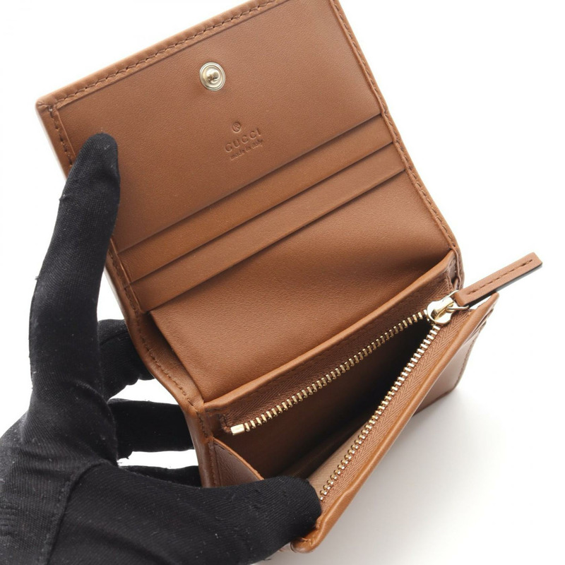 GUCCI 馬銜扣 1955 GG Supreme 雙折皮夾 621887FAD6L9758 皮革 PVC 烏木色-2