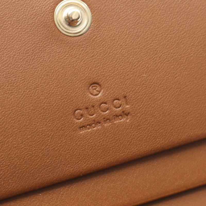 GUCCI 馬銜扣 1955 GG Supreme 雙折皮夾 621887FAD6L9758 皮革 PVC 烏木色-3