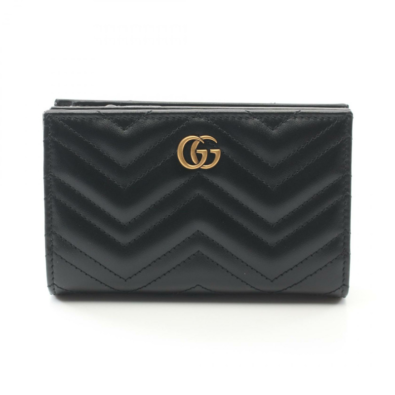 GUCCI 雙 G 折疊皮夾 781583DTDHT1000 皮革 黑色 全新 女款-0