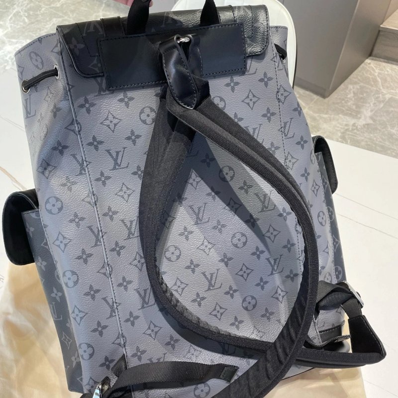 LV 阿波羅 christopher MM 中號黑花黑武士雙肩背全新 配件塵袋-3