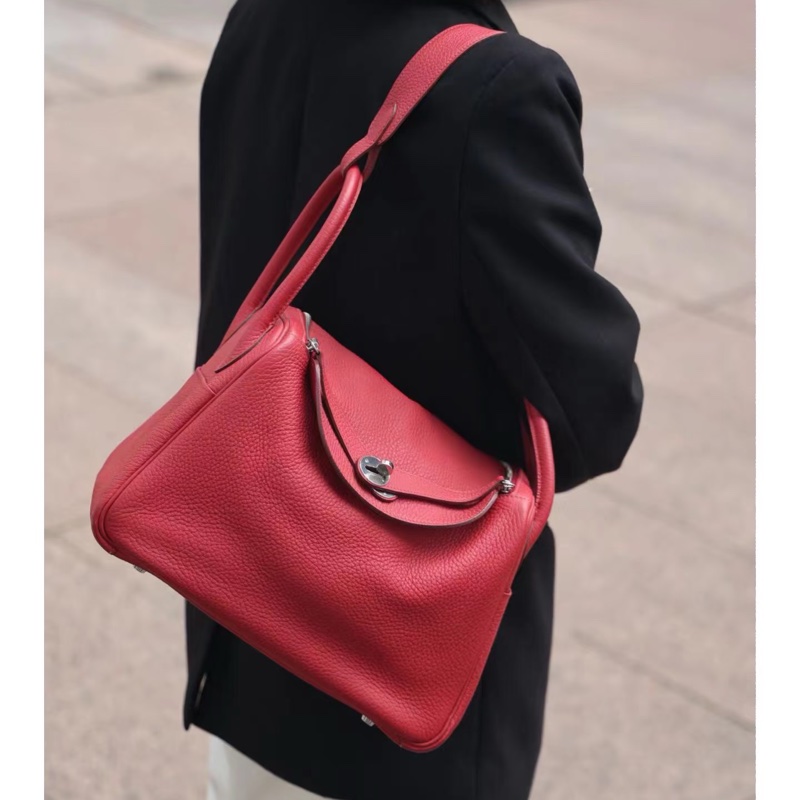莉亞精品♡Hermes Lindy 30 覆盆子粉 #D刻 二手美包-3
