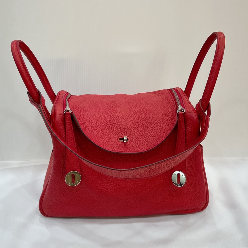 莉亞精品♡Hermes Lindy 30 覆盆子粉 #D刻 二手美包-4