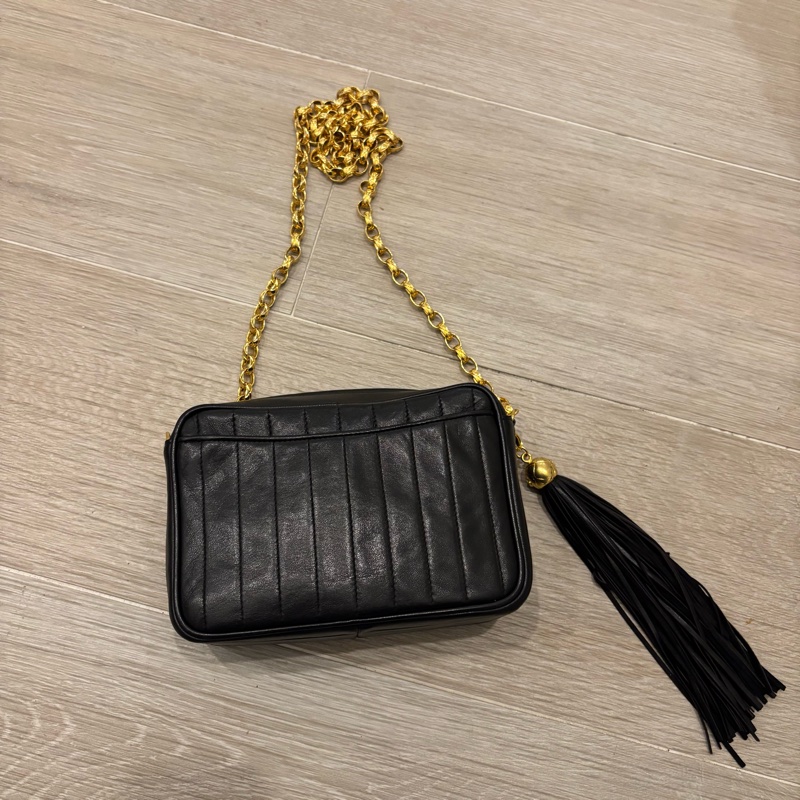 Chanel 中古 Vintage 雕花鏈金球相機包-7