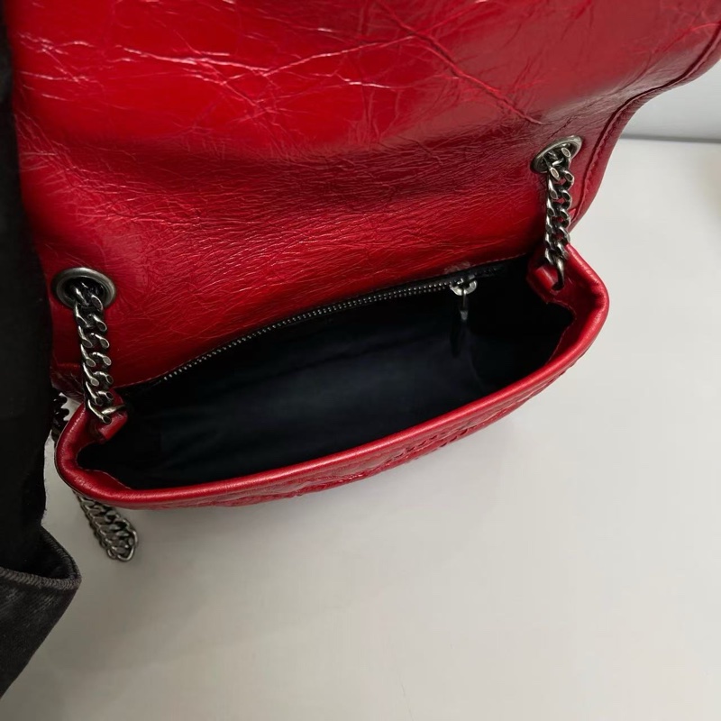 YSL聖羅蘭Niki mini迷你紅色全皮郵差包-8