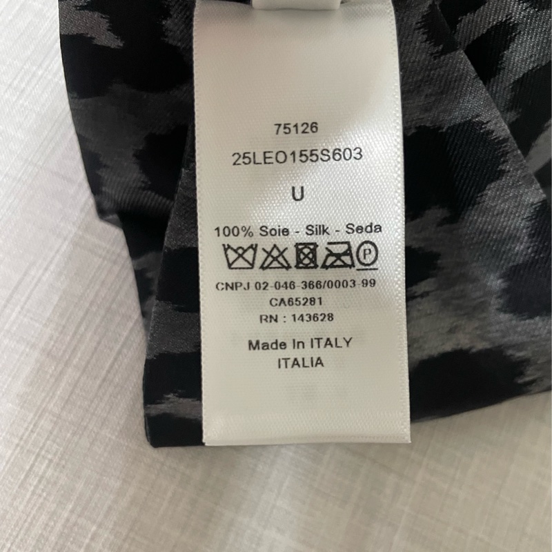 DIOR 灰黑豹紋 髮帶 頭飾 復古髮帶 Silk-10