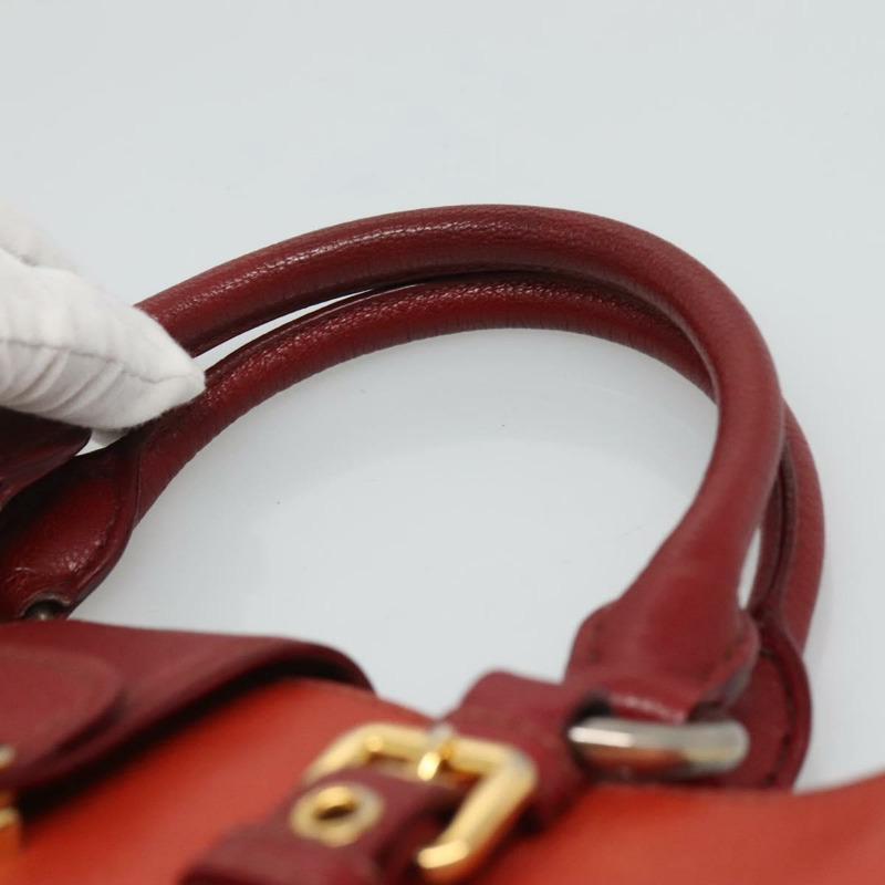 【日本直送】Miu Miu 手提包 皮革 兩用 紅色 金色 正品 127396-7