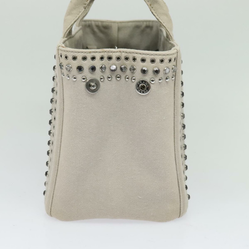 【日本直送】PRADA Bijoux Canapa PM 手提包 帆布 2 向 灰色 正品 126588-4