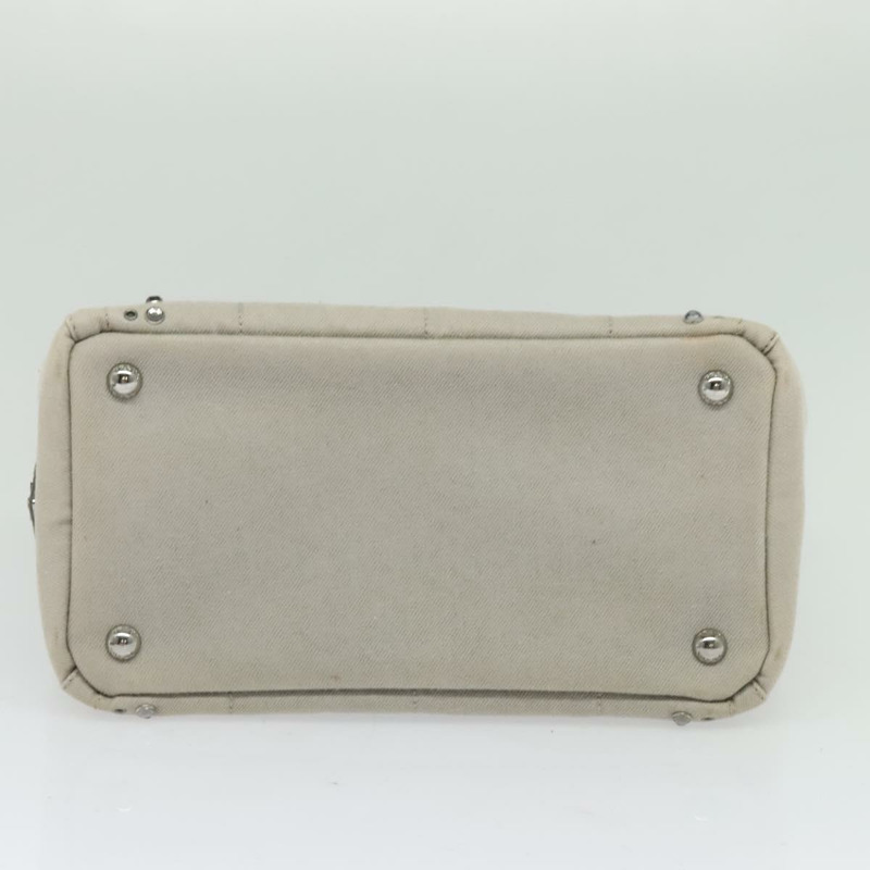【日本直送】PRADA Bijoux Canapa PM 手提包 帆布 2 向 灰色 正品 126588-8
