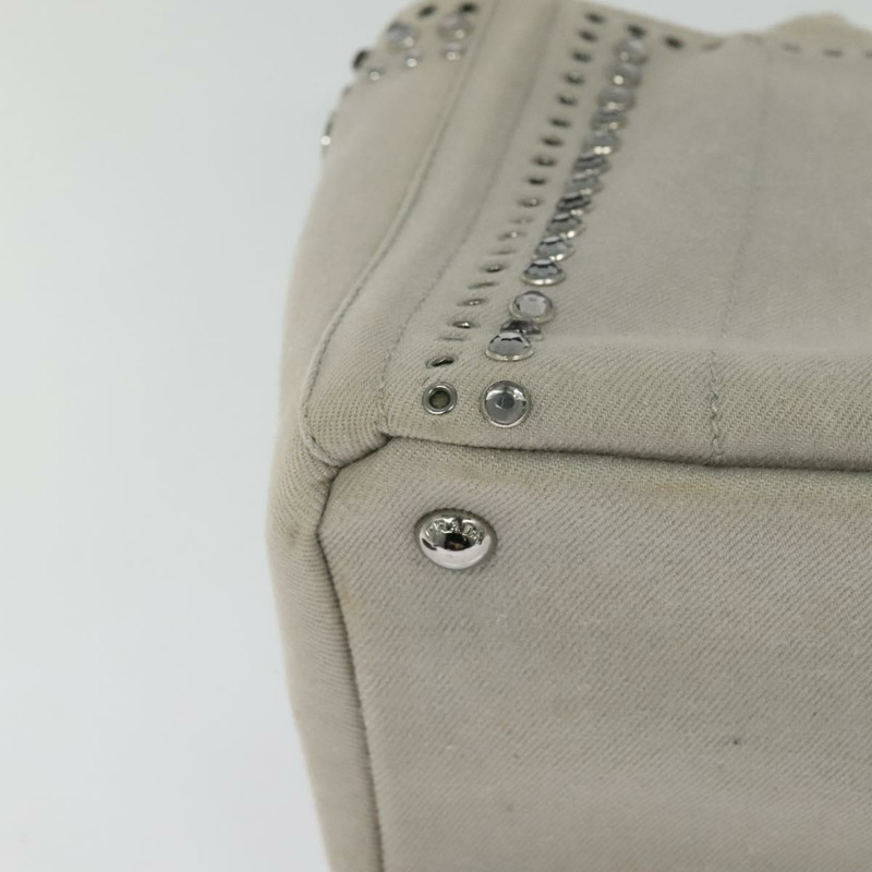 【日本直送】PRADA Bijoux Canapa PM 手提包 帆布 2 向 灰色 正品 126588-11