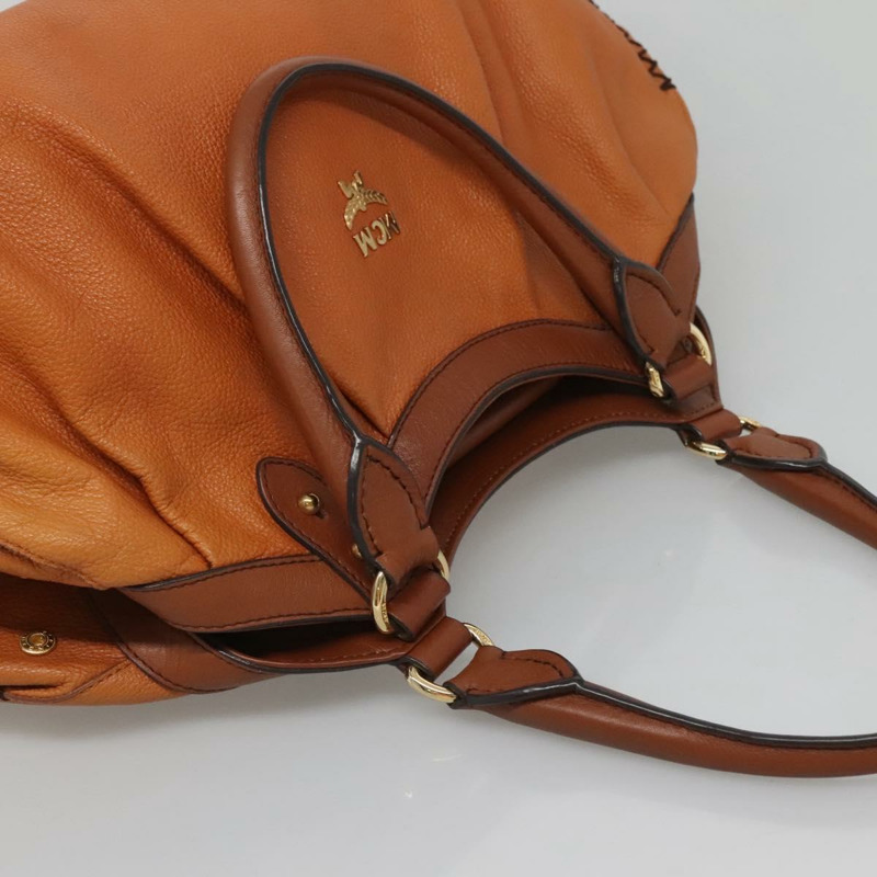 【日本直送】MCM 單肩包 皮革 棕金色 正品 127023-5